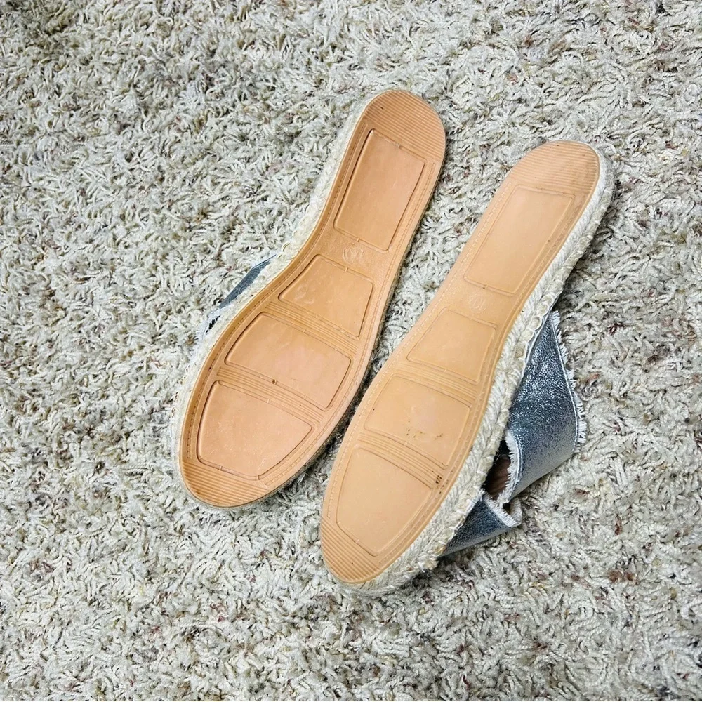 Olivia Miller Silver Slip-on Espadrille Sandals